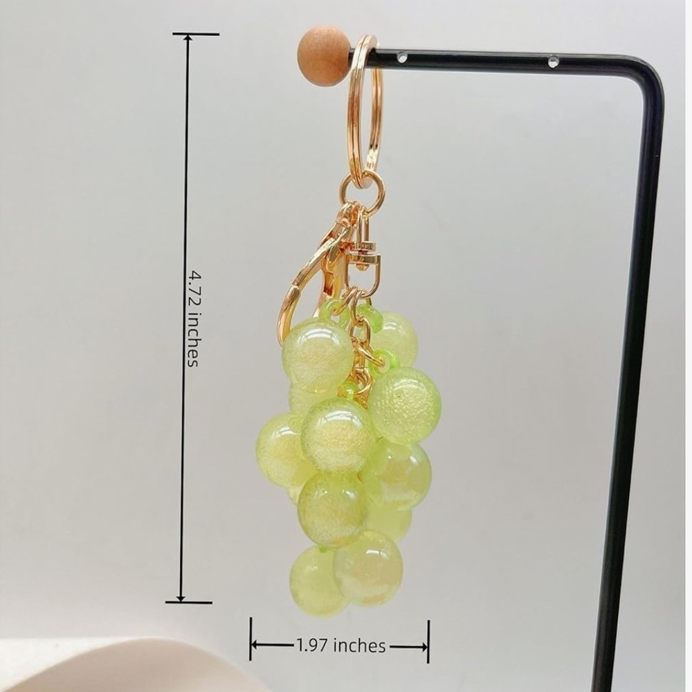 Green Grape purse charm with gold clip